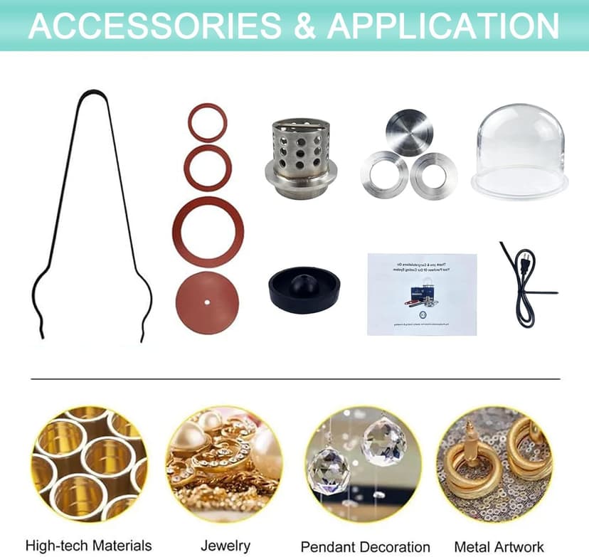 HAADID Vacuum Investing Casting Machine 2L - Vacuum Casting Machine with 3 CFM Pump & Bell Jar for Jewelry Casting Molds Processing 110V CM01