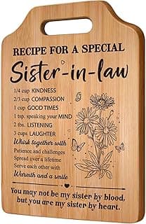 Gifts for Sister in Law, Sister In Law Birthday Gifts, Unique Recipe Cutting Board for Sister in Laws, Mothers Day, Christmas, Housewarming Gifts for Sister in Law Adult