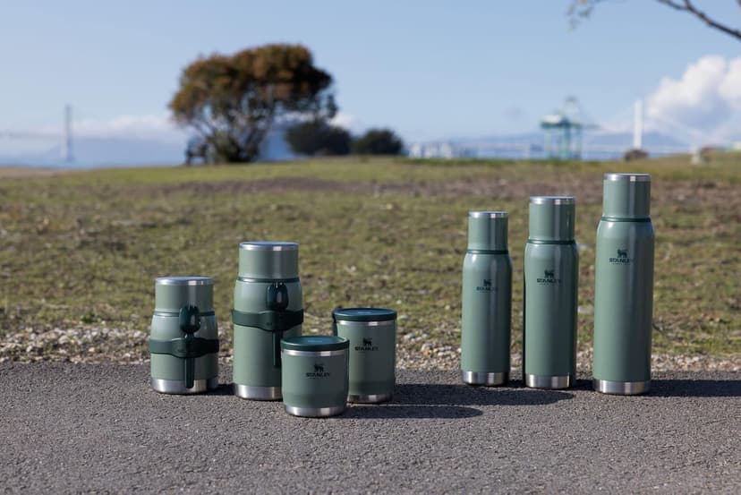 Stanley Adventure-To-Go Vacuum Bottle 1.4 qt | Wide Mouth with Leakproof Cup Lid | Keep Drinks Hot or Cold | Packable for Travel | Insulated Stainless Steel Thermal Bottle | BPA-Free | Chili Red