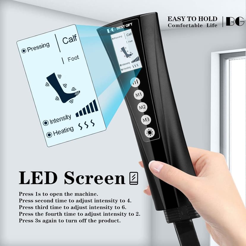 Gifts for Dad Mom Men Women Christmas Mothers Day, Fathers Day, Air Compression Massager with Heat for Foot, Leg, Calf, Thigh, Knee, Helpful for Vericose Veins, Muscle Fatigue, Cramps, Swelling, Edema