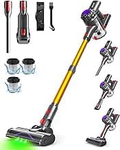 Cordless Vacuum Cleaner, 450W 40KPA Vacuum Cleaners for Home, 45Mins Lightweight Stick Vacuum with Advanced Green Light Tech, Rechargeable Battery Vacuum for Carpet,Pet Hair,Hardwood Floor