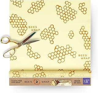 Bee's Wrap Beeswax Wraps for Food - Cut to Size 14x52" Wax Paper Roll - Made in USA Reusable Waxed Paper & Bowl Covers - Organic & Eco-Friendly Alternative to Aluminum Foil & Plastic Wrap, Honeycomb