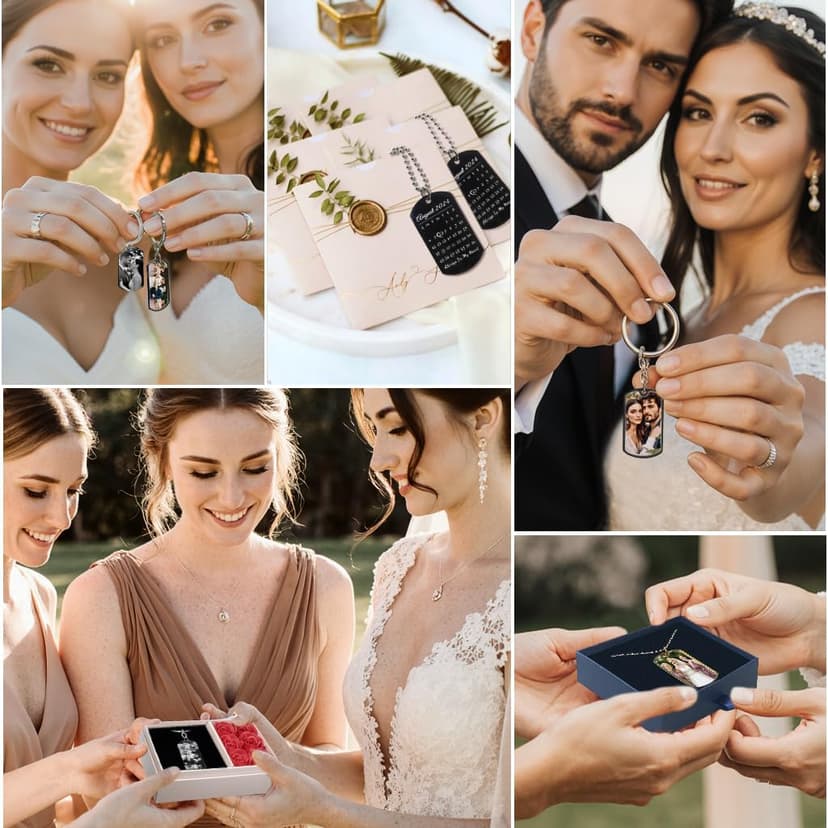 Queenberry Custom Keychain with Picture Personalized Photo Keychain Gift Valentines Day for Men Boyfriend