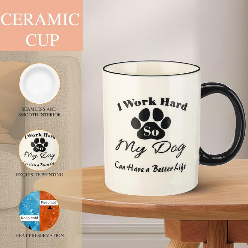 Dog Mom Gifts for Women, Funny Christmas Gifts for Dog Lover, Mom, Sister, Dog Mom Birthday Gifts, Dog Themed Coffee Mug Gift Basket with Socks