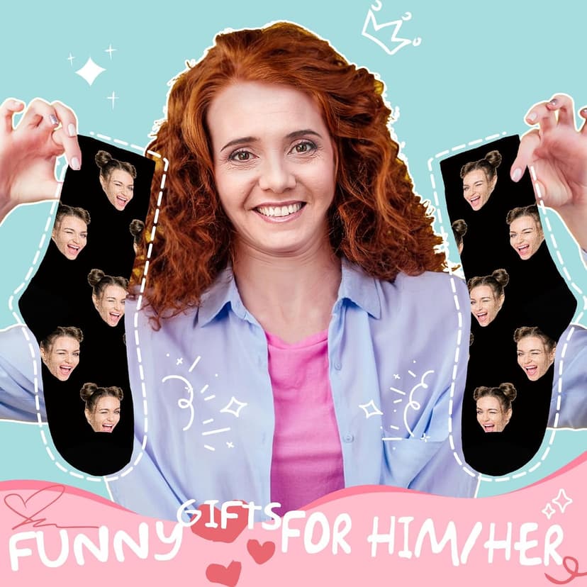 Bemaystar Custom Socks with Photo,Personalized Socks Gifts,Funny Sock Gag Gifts