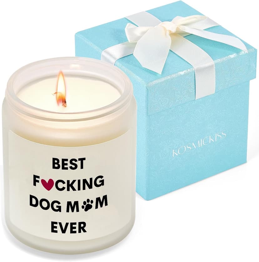 Kosmickiss Dog Mom Gifts for Women, Funny Dog Lovers Gifts for Women, Birthday Christmas Mothers Day Gift, Handmade Soy Wax Candle