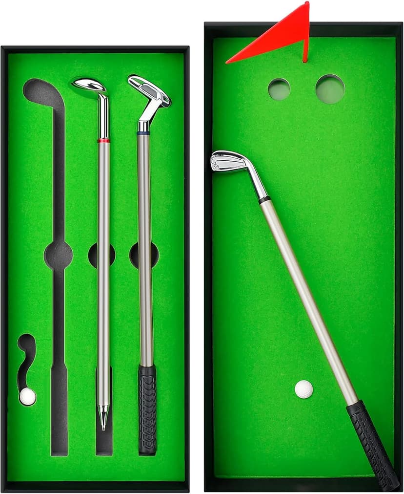 Zutcogo Funny Gifts for Men Dad Adults Husband Him Boyfriend Golfers, Golf gifts Accessories for Men, Personalized Anniversary Birthday Presents Mini Desktop Golf Ball Pen Set, Christmas Stocking Stuffers