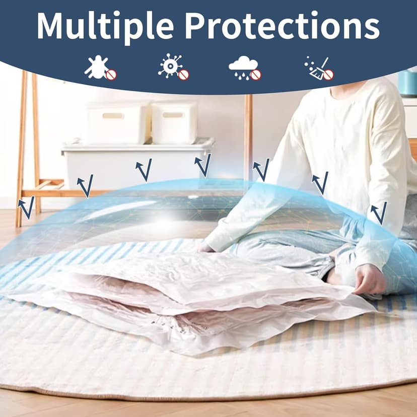 SZO 6 Pack Vacuum Storage Bags With Electric Air Pump,Vacuum Seal Bags For Clothing Travel, Space Saver Bags For Luggage, Blankets,Bedding,Moving bags