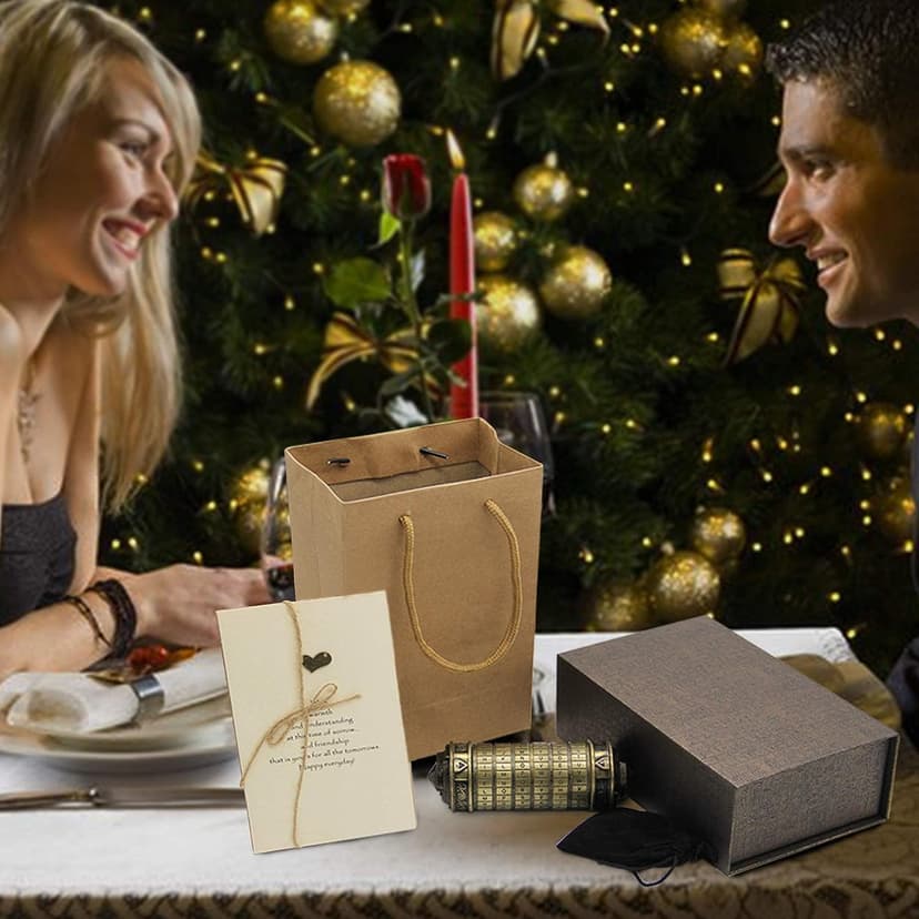 YOFIT yofit Da Vinci Code Mini Cryptex Lock Puzzle Box with Hidden Compartments for Notes Paper Money Rings Jewelry, Anniversary Romantic Birthday Gifts for Her Men Women Girlfriend