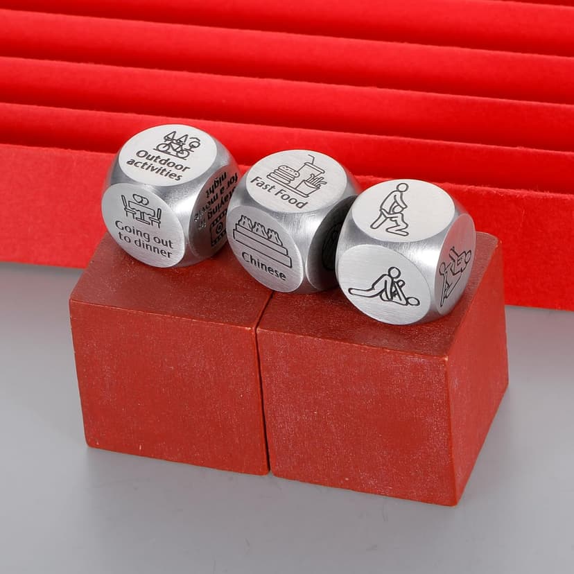 Funny Gifts for Wife Date Night Dice for Couple Valentines Gifts for Him Her Boyfriend 6 Year Anniversary Iron Gifts for Husband Food Decision Dice Wedding Gifts Stocking Stuffers for Women Men