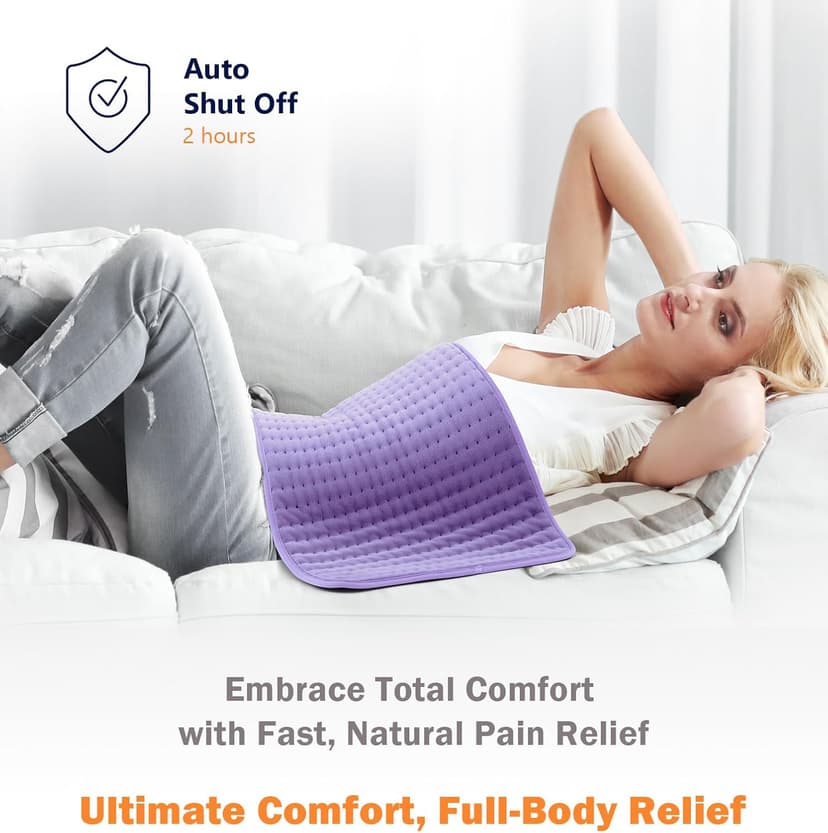 17"x33" Heating Pad for Back Pain Relief, Electric Heating Pads for Neck/Shoulder/Muscle Pain, Auto Off, 6 Heat Settings - Mothers Day Christmas Gifts for Women Mom Sister Wife Grandma