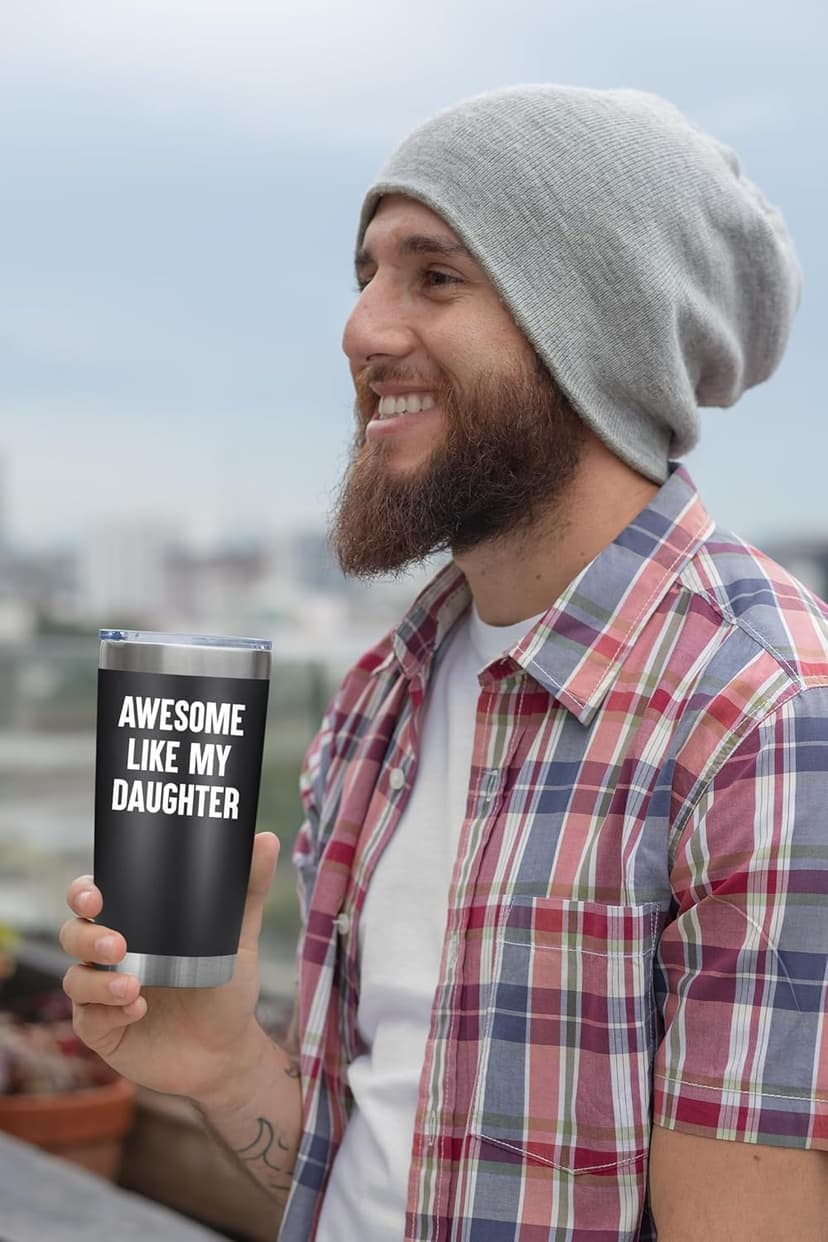 NewEleven Christmas Gift For Dad - Birthday Gifts For Dad From Daughter - Husband Gifts - Unique Birthday Present Ideas For Father's Day, Husband, New Papa, Bonus Father From Daughter - 20 Oz Tumbler