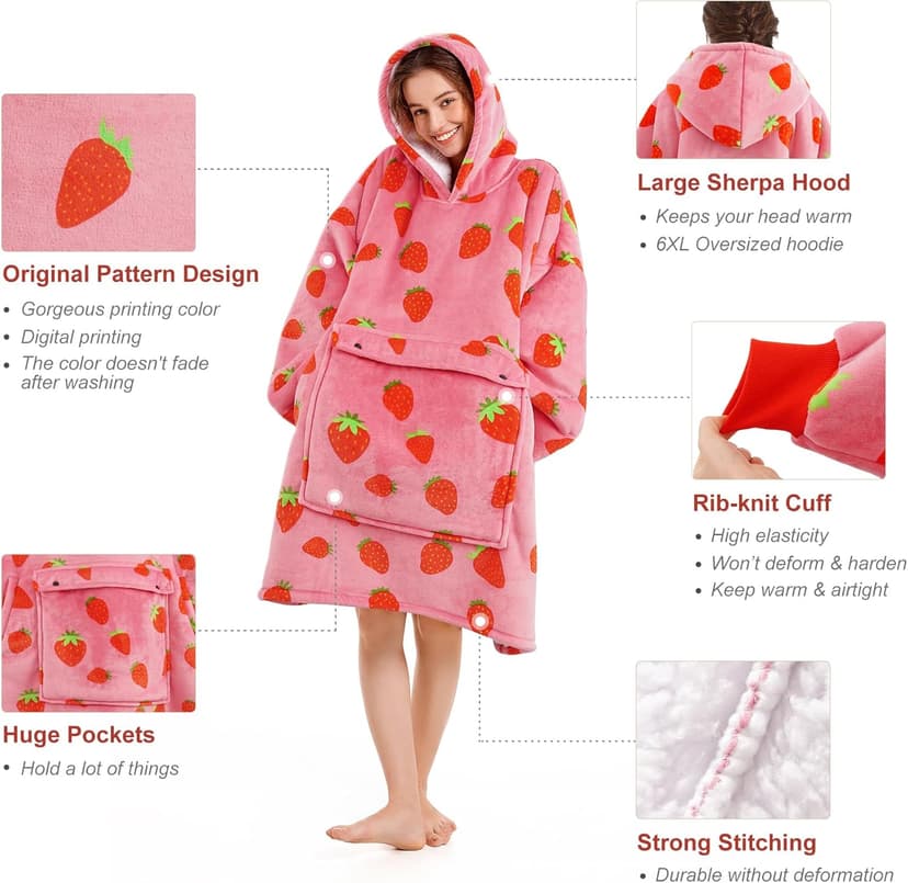 Narecte Kids Hoodie Blanket Year Old Girl Birthday Gifts for Kids Toddler Wearable Blanket Hoodie Oversized Hoodie Ideas