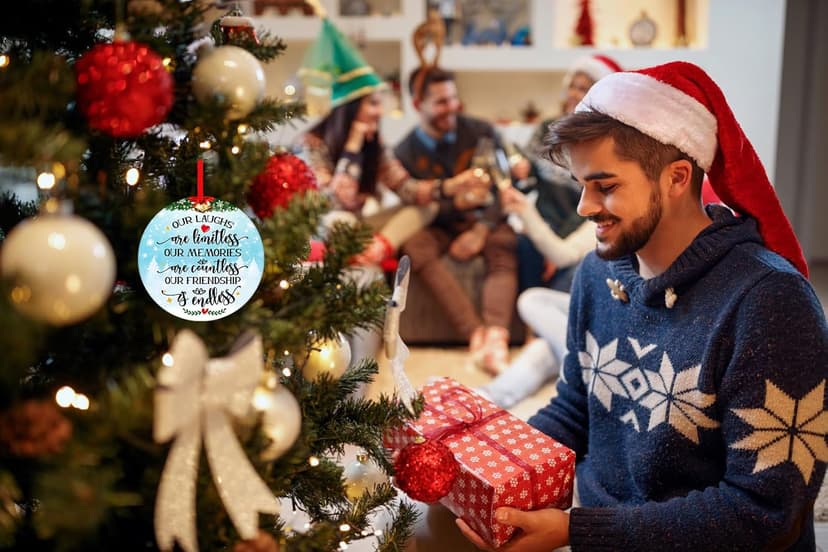 WaaHome Our Friendship is Endless Christmas Ornaments Friend Gifts for Women, Best Friend Ornaments for Christmas Tree Decorations Friendship Gifts for Friends Female Women