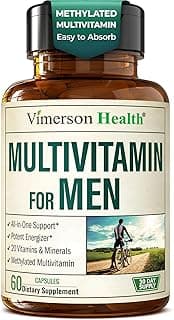 Vimerson Health Multivitamin for Men – Methylated Mens Multivitamins & Multiminerals Capsules with Vitamin B12, A, D, C, Zinc, Magnesium & More for Complete Daily Support – High Potency Bioavailable Vitamins for Men