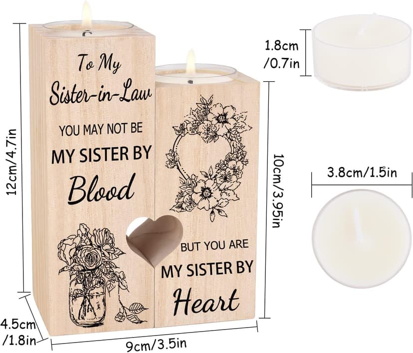 Sister in Law Gifts, Candlestick - Gifts for Sister in Law Birthday Christmas Mother's Day Wedding Gifts