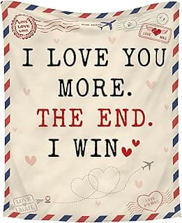 Christmas Anniversary Couple Gifts for Women - I Love You More Soft Fleece Throw Blanket 50x60 in - Birthday Romantic Gifts for Girlfriend Boyfriend Wife Husband, I Love You Gift for Him Her