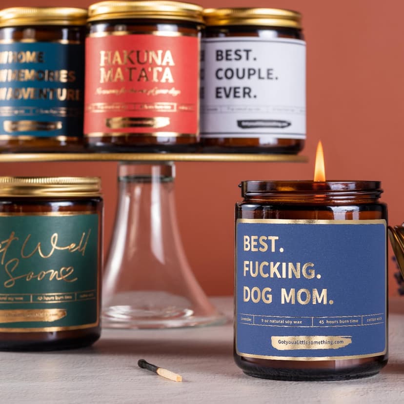 Best Dog Mom Funny Scented Candle - Dog Mom Gifts for Women for Birthday Christmas Mothers Day Thanksgiving - Birthday Gift from Dogs, Fur Mama Gift Ideas, Animal Decor - Pet Lovers Candle