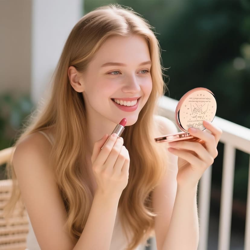Bestie Makeup Mirror - Compact Friendship Gift for Women, Perfect for Sister or Best Friend's Birthday, Graduation or Any Occasion