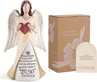 50th Birthday Gifts for Her Women: Happy Birthday Gift for Friends Besites Sisters Daughter Mom 50 Year Old Woman Birthday Angel Figurine