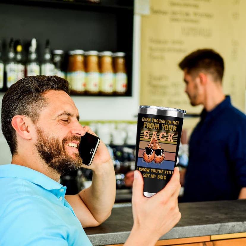 Bonus Dad Gifts - Funny Step Dad Gifts From Daughter, Son, Kids for Christmas Father's Day, Birthday - Best Bonus Dads Travel Coffee Mug 20 oz Tumbler