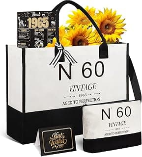 Birthday Gifts for Women Canvas Tote Bag, Unique Gifts for Wife Mom Friends Her, Vintage Handbag Cosmetic Bag Poster