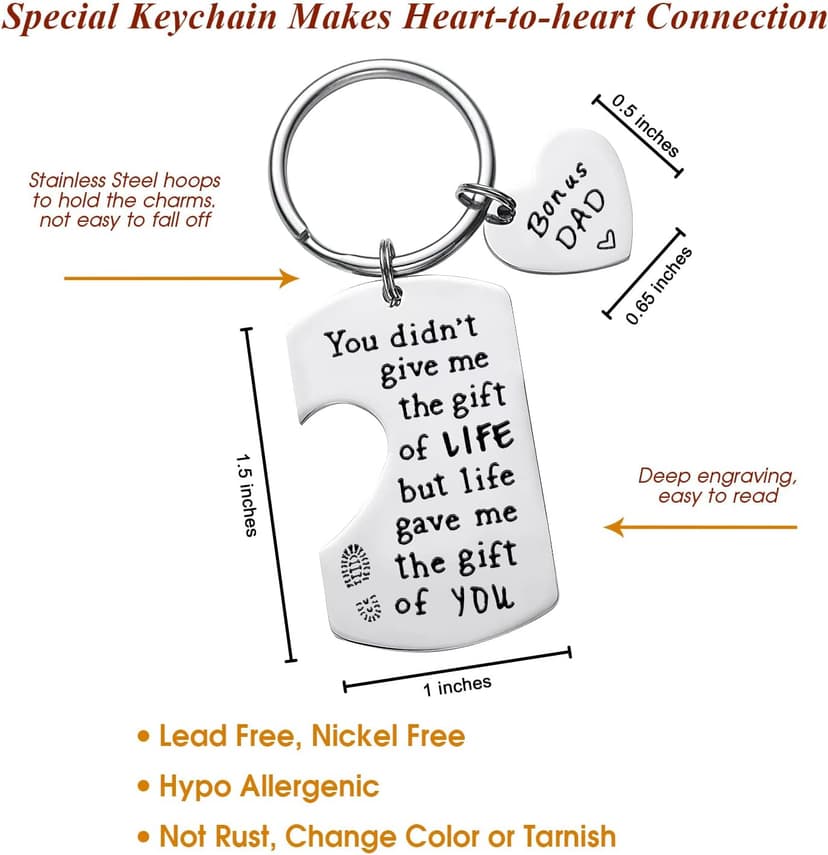 Bonus Dad Gifts - Step Dad Gifts From Daughter, Son, Kids - 20 Oz Tumbler & Keychain Funny Stepdad Gift - Christmas Father Day, Birthday Gift For Stepdad - Best Bonus Father Travel Coffee Mug