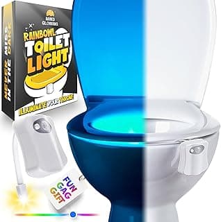 Toilet Bowl Night Light - Unique Cool Gadget with Motion Sensors & Multi Color LED - Funny Gag Gifts for Men, Dad, Husband, Boyfriend - Fun Birthday Present for Him