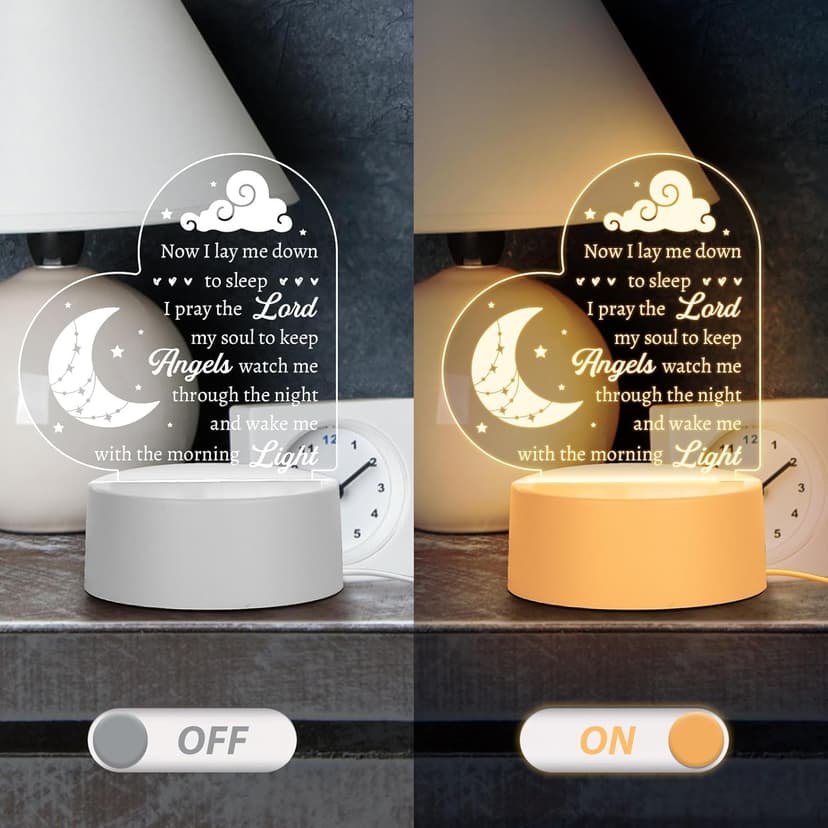 Baptism Gifts for Girl Boy, Nursery Decor Night Light Gifts for Bedtime Prayer, Baby Christening Gifts for Boys Girls, Dedication Gifts Baptismal Gifts Birthday Gifts for Kids, Baptism Decorations