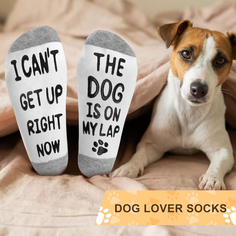 Dog Mom Dog Lover Gifts for Women, 20oz Wine Tumbler Set with Makeup Bag & Natural Stone Paw Bracelets & Socks for Women - Perfect for Birthdays, Mothers Day & Christmas