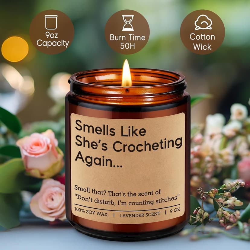 Fairy's Gift Candle, Crochet Gifts for Women, Funny Gifts for Crocheters, Knitters, Crochet Lovers - Cool Crocheter Presents Ideas, Christmas Birthday Crocheting Presents for Knitting Crafter, Friend