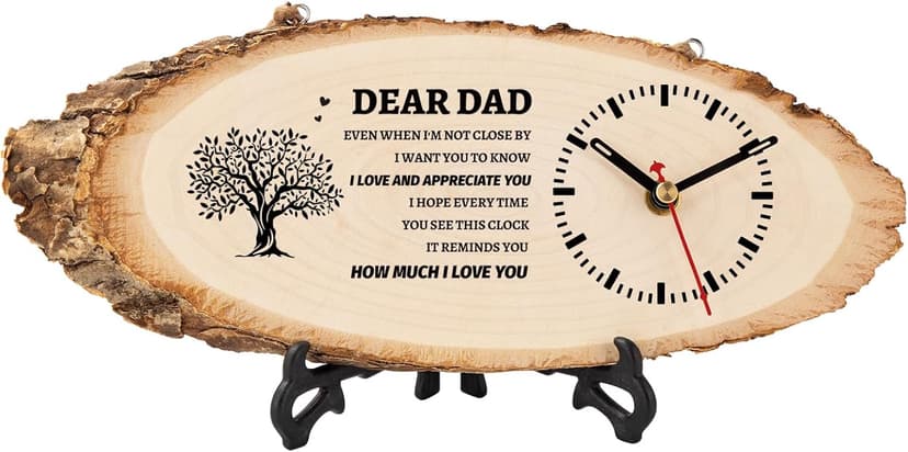 BeauGift Dad Gifts, Wooden Clock Gifts for Daddy from Daughter Son Kids, Dad Birthday Gift Idea for Papa Who Wants Nothing, Christmas from Child to My Dad