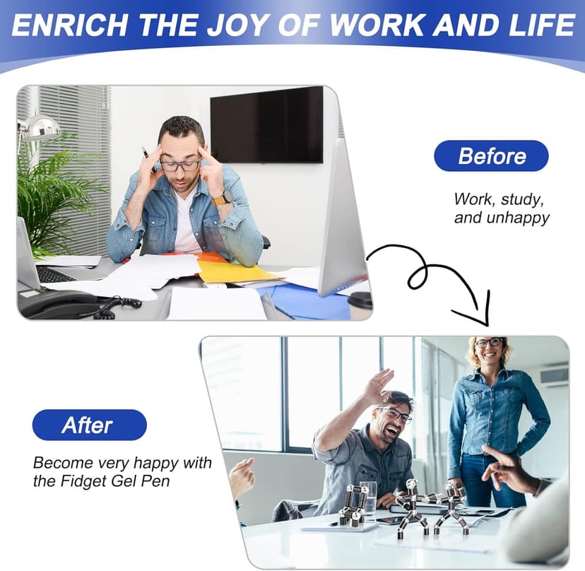 Fun Men Gifts Fidget Gel Pens - Unique Birthday Gift for Mens, Novelty Christmas Stocking Stuffers Easter Anniversary Valentines Day White Elephant Present Ideas Gadget, Cool Secret Santa Gift for Him