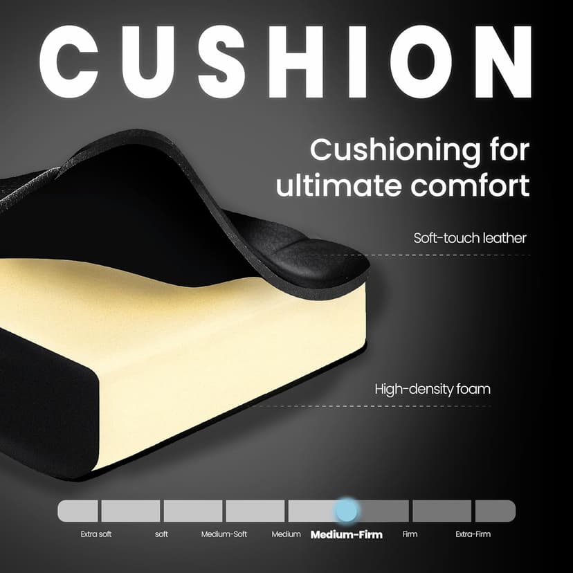 N-GEN GAMING Video Gaming Chair with Footrest Lumbar Support for Home Office High Back Recliner Height Adjustable Ergonomic Comfy Leather Computer Desk Chair (Black)