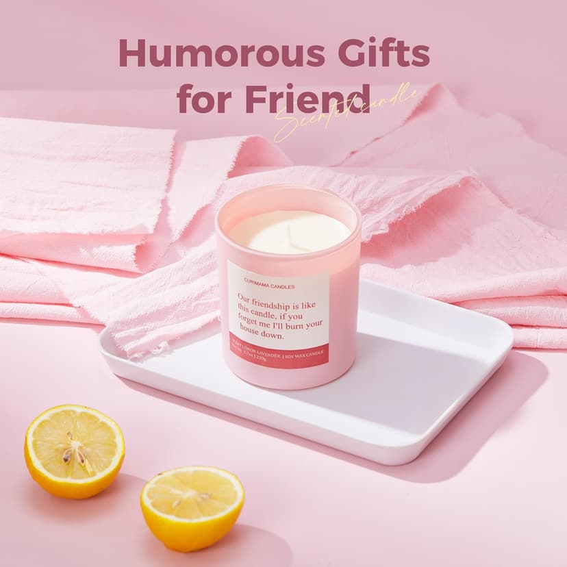 Birthday Gifts for Women Best Friends, Funny Birthday Gift for Sister Friendship, Cool Bestie Gift Ideas for Women Females Bestie, Lemom Lavender Scented Candles 7.7oz