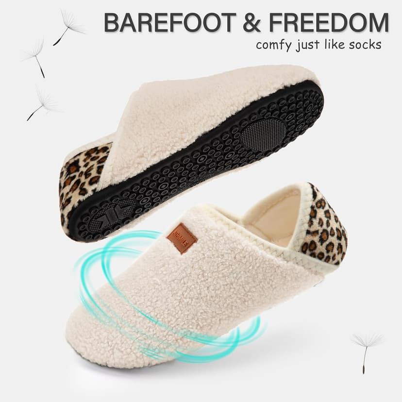ATHMILE House Slippers for Women Men Indoor Barefoot Slippers Socks Furry Slip on House Shoes Cozy Comfy for Home Bedroom Travel Yoga