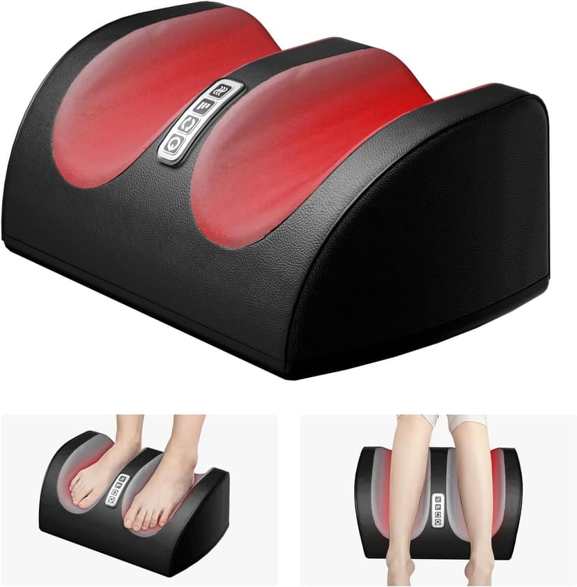 Shiatsu Foot Massager Machine with Heat, Foot and Calf Massager with Massage Roller, Deep Tissue Massager for Plantar Fasciitis, Pain Relief, Promotes Blood Circulation, Gifts for Women & Men