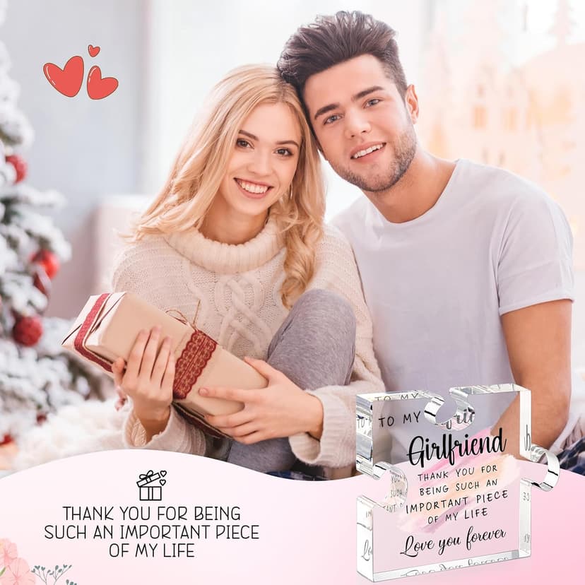 Gifts for Girlfriend from Boyfriend -Girlfriend Puzzle Piece Gift Unique Girlfriend Birthday Gifts for gf Valentines Mothers Day Anniversary Romantic Gift for Her