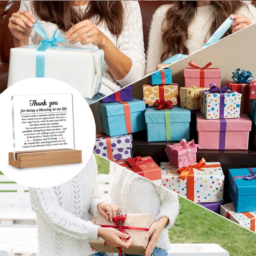 Thank You Gifts for Women Men Friends Besties, Special Appreciation Gifts, Thank You for Being A Blessing in My Life Home Office Decorative Signs Plaque for Desk