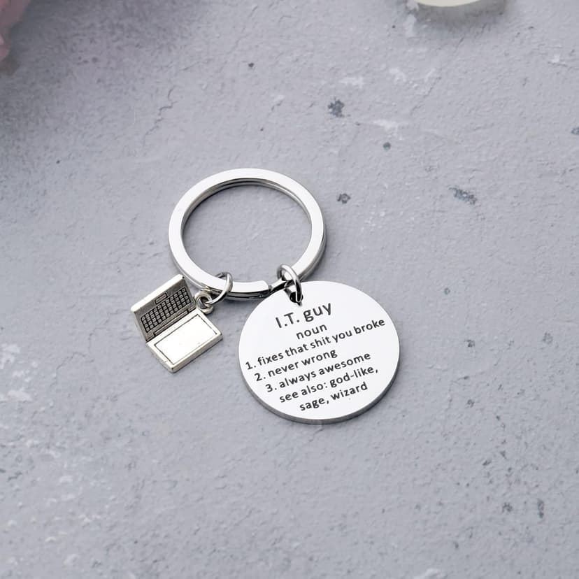TIIMG Information Technology Guy Keychain Gift for Computer Repair Technician