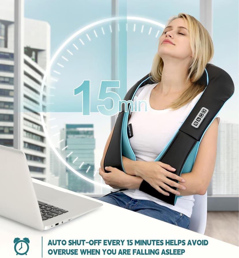 Mo Cuishle Shiatsu Neck and Shoulder Massager with Heat – Deep Kneading Massage for Relaxation – Ideal for Christmas, Mother's Day, Father's Day, Gifts for Men, Women, Mom and Dad