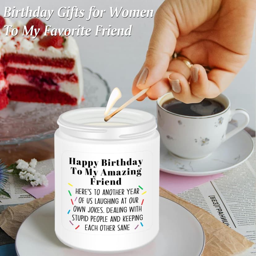 Homsolver Best Friend-Birthday Gifts for Women Men, Funny Friendship Gifts for Woman Candles, Birthday Gift for Friends Sister Bestie BFF Coworker Classmate, Funny Scented Candles