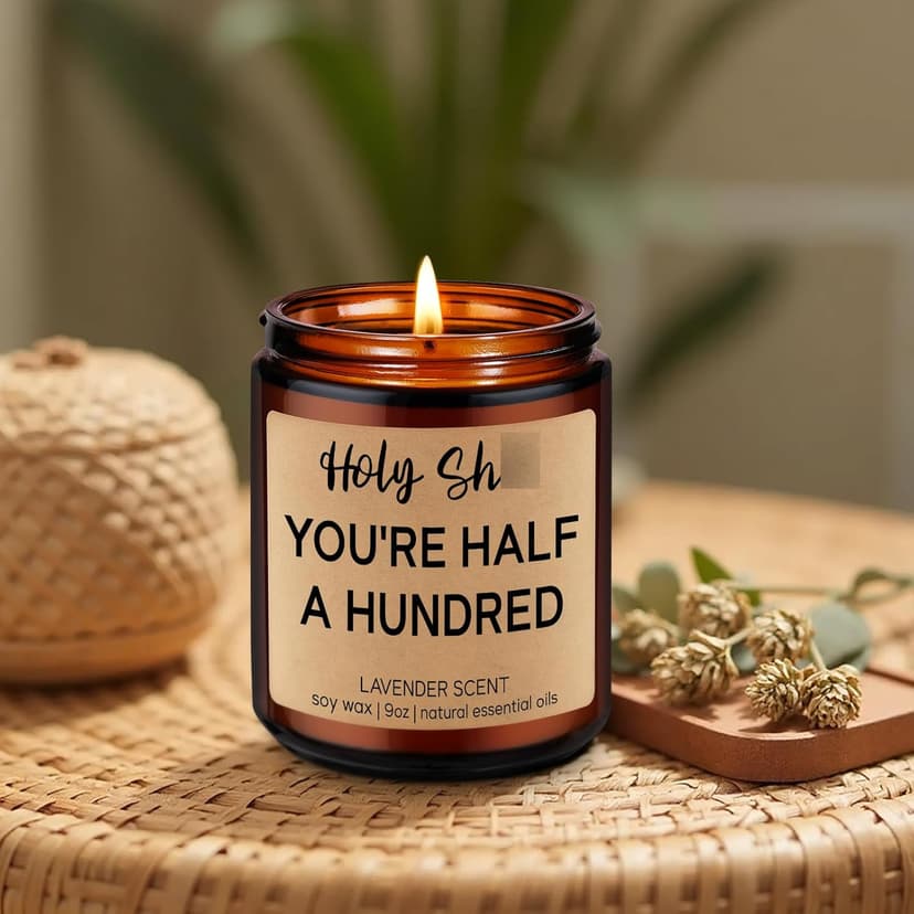 Fairy's Gift Funny 50th Birthday Candles, 50th Birthday Gifts for Women Men, Cool Turning 50 Year Old Gifts Ideas, Happy Half a Hundred Bday, Funny Presents for 50 Year Old Women, Men in Their 50s