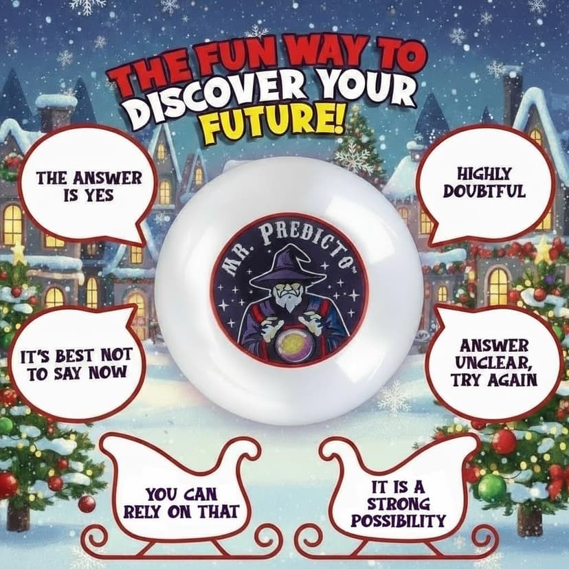 Mr. Predicto Fortune Telling Ball - Ask a Question & He Speaks The Answer - Fun White Elephant Gifts or Stocking Stuffers for Teens & Kids - This Magic Crystal Ball Makes Funny Gifts For Christmas
