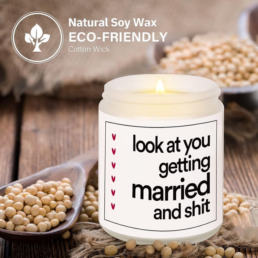 BaubleDazz Funny Wedding Gifts, Bachelorette & Bridal Shower Gift for Bride, 7oz Lavender Scented Soy Wax Candle, Bride to Be, Engagement Gifts for Couples