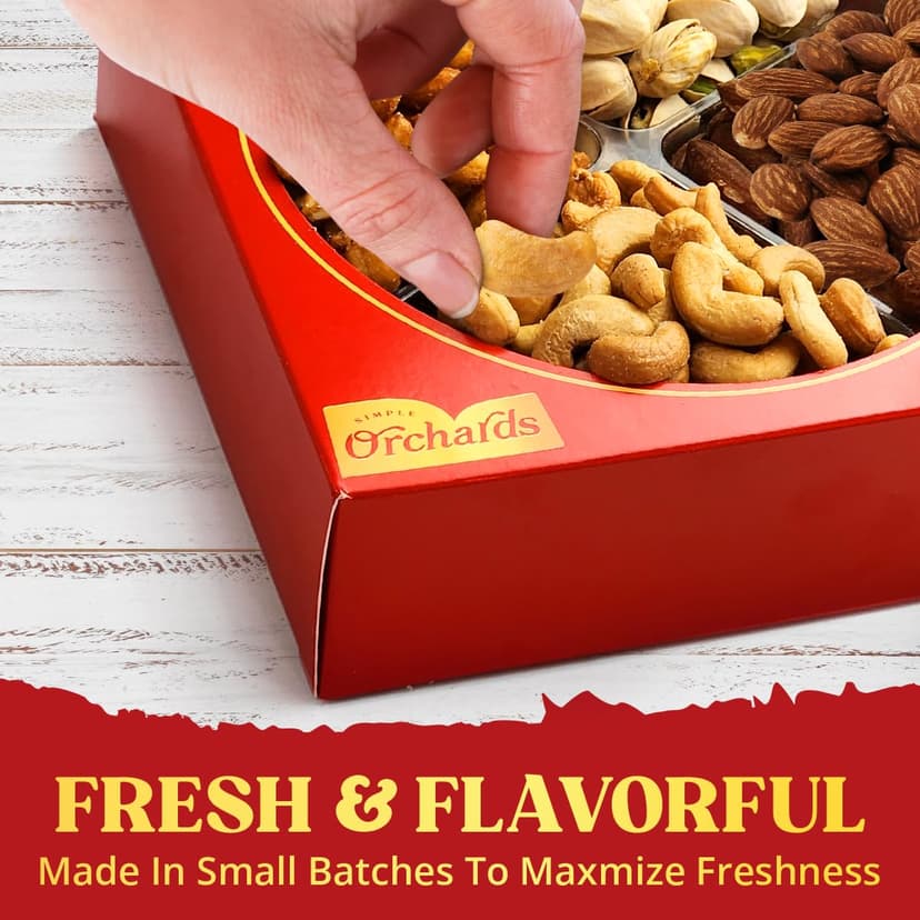 Nuts gift Basket of Cravings Gourmet Nuts Collection, Premium Mixed Nut Gift Box, 4 Sectional.