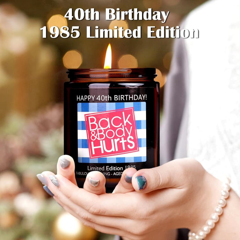 40th Birthday Gifts Women Men, 40th Birthday Decorations for Women Men, Funny 40th Birthday Candle Gifts for Her Him Mom Dad Husband Wife Best Friends Sister, 1984 40 Year Old Gift Ideas