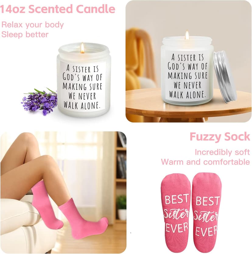 Sister Birthday Gifts, Sisters Gifts from Sister, 9PCS Unique Gift for Sisters Gift Baskets Ideas for Christmas, Birthday, Mothers Day, Valentines Day