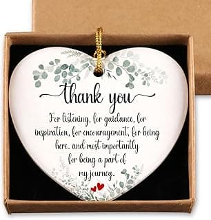 Appreciation Gifts for Women Thank You for Being a Part of My Journey Gifts for Coworkers Friends Nurse Teacher Employee Boss Christmas Tree Decoration Ceramic Heart Ornament