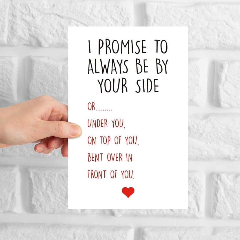 Funny Anniversary Card for Boyfriend Husband, I Promise to Always Be By Your Side Card, Hilarious Gift for First Second Third Year Anniversary (Top or Under)